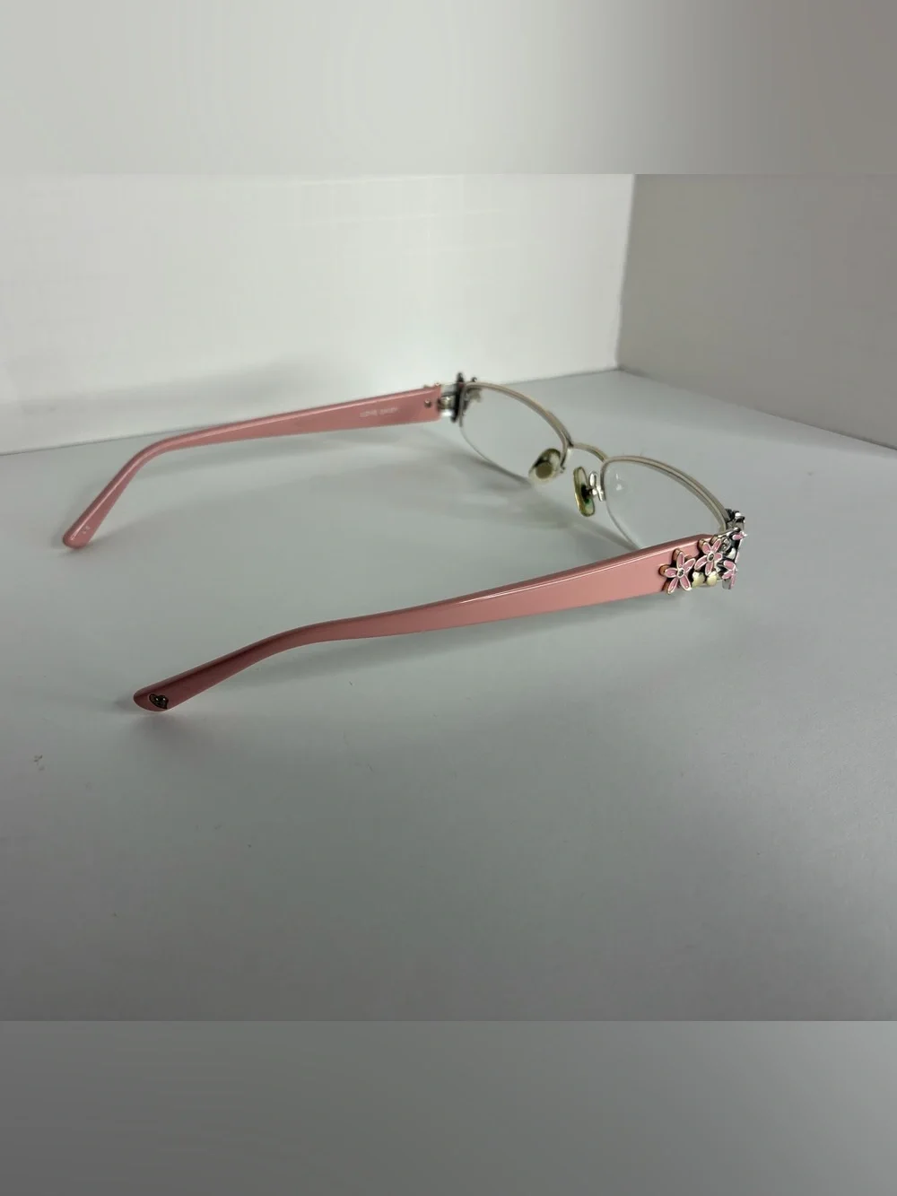 Brighton Pink Love Daisy Rimless Reading Glasses strength 2.0